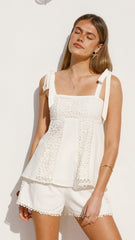 Kamara Tie Top - Cream