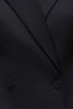 Chrishelle Satin Blazer Romper Mini Dress-Jet Black