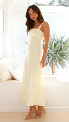 Romy Maxi Dress - Yellow / White