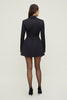 Chrishelle Satin Blazer Romper Mini Dress-Jet Black
