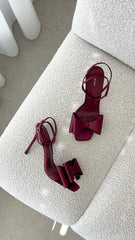 Gabby Heel - Burgundy Satin