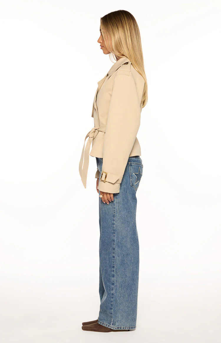 Wilda Cream Cropped Trench Coat