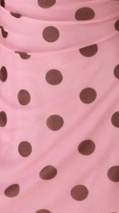 Sammie Mini Dress - Pink/Brown Polka