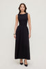 Iris Flared Ponte Maxi Dress-Jet Black