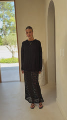 Harlene Lace Maxi Skirt - Black