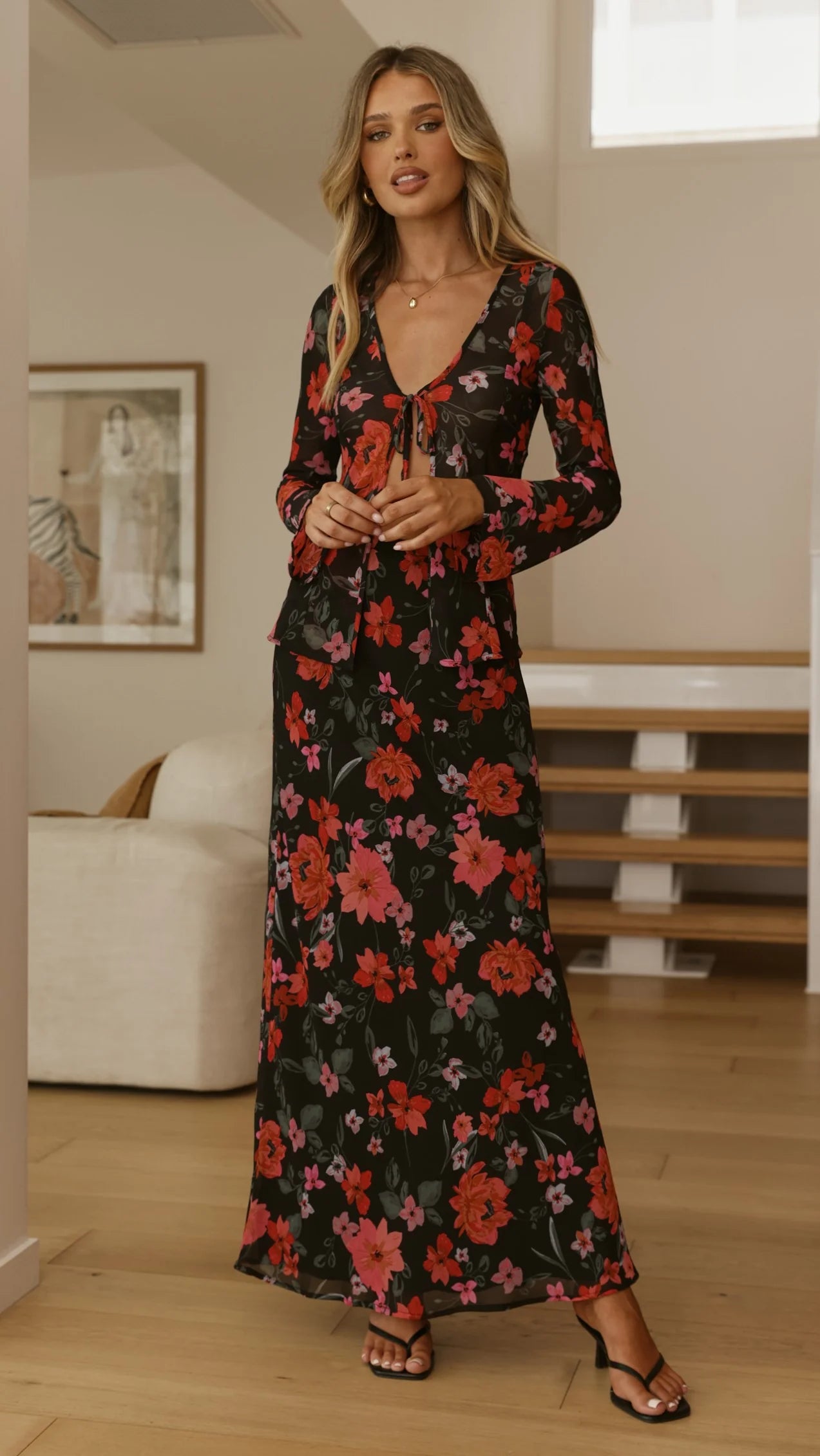 Flo Maxi Skirt - Dark Floral