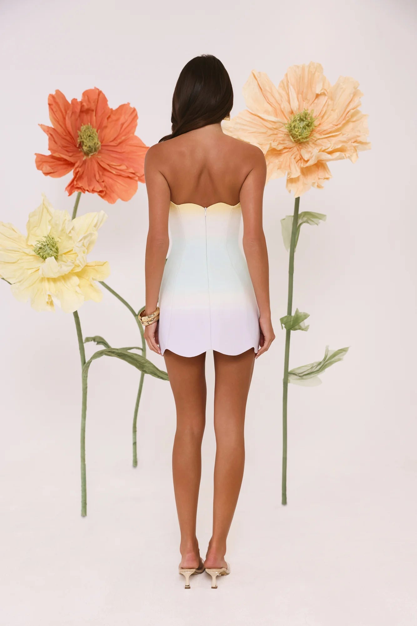 Dewdrop Dreams Strapless Mini Dress Ombre